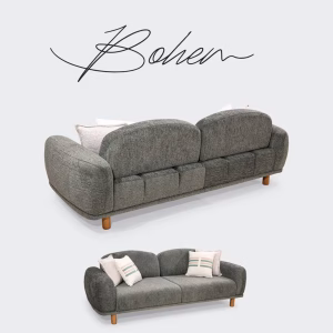 Bohem Green – Ecru Sofa Set