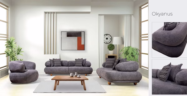 Ocean Anthracite Sofa Set