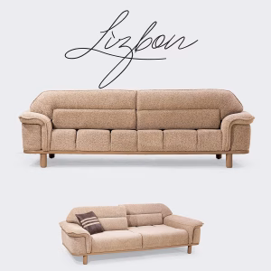 Lisbon Cream – Dark Brown Sofa Set - Image 2